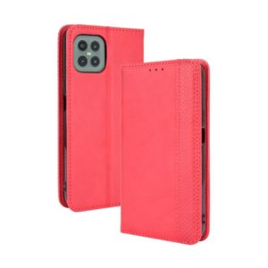 For Cubot C30 Magnetic Buckle Retro Texture Horizontal Flip Leather Case with Holder & Card Slots & Photo Frame(Red) (OEM)