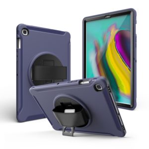 For iPad 10.5 / Air 10.5 360 Degree Rotation PC + Silicone Protective Case with Holder & Hand-strap(Dark Blue) (OEM)