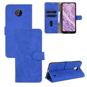 For Nokia C10 Solid Color Skin Feel Magnetic Buckle Horizontal Flip Calf Texture PU Leather Case with Holder & Card Slots & Wallet(Blue) (OEM)
