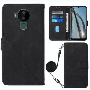 For Nokia C30 Crossbody 3D Embossed Flip Leather Phone Case(Black) (OEM)