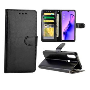 For OPPO A31/A8 Crazy Horse Texture Leather Horizontal Flip Protective Case with Holder & Card Slots & Wallet & Photo Frame(black) (OEM)