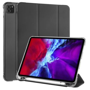 For iPad Pro 11 (2020) / iPad Pro 11(2018) 3-folding Horizontal Flip PU Leather + Shockproof TPU Tablet Case with Holder & Pen Slot(Black) (OEM)