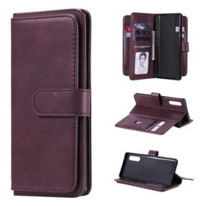 For LG Velvet / G9 Multifunctional Magnetic Copper Buckle Horizontal Flip Solid Color Leather Case with 10 Card Slots & Wallet & Holder & Photo Frame(Wine Red) (OEM)