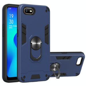 For OPPO A1k & Realme C2 2 in 1 Armour Series PC + TPU Protective Case with Ring Holder(Royal Blue) (OEM)