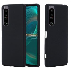 For Sony Xperia 1 IV Pure Color Liquid Silicone Shockproof Phone Case(Black) (OEM)