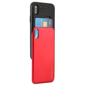 For iPhone X / XS GOOSPERY TPU + PC Sky Slide Bumper Protective Back Case with Card Slots(Red) (GOOSPERY) (OEM)