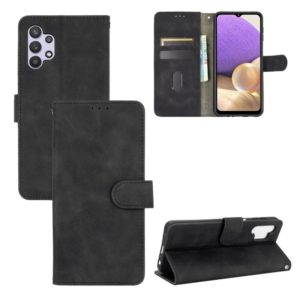 For Samsung Galaxy A32 5G Solid Color Skin Feel Magnetic Buckle Horizontal Flip Calf Texture PU Leather Case with Holder & Card Slots & Wallet(Black) (OEM)