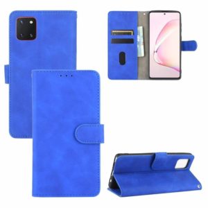 For Samsung Galaxy Note10 Lite /A81 Solid Color Skin Feel Magnetic Buckle Horizontal Flip Calf Texture PU Leather Case with Holder & Card Slots & Wallet(Blue) (OEM)