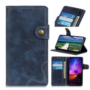 For Motorola Moto E32 4G S-Type Stitching Calf Texture Leather Phone Case(Blue) (OEM)