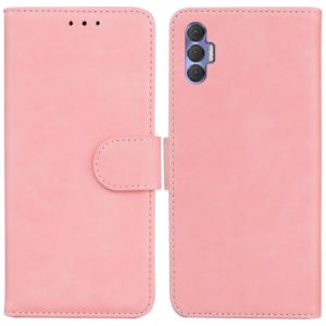 For Tecno Spark 8P Skin Feel Pure Color Flip Leather Phone Case(Pink) (OEM)