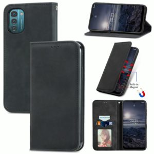 For Nokia G21 Retro Skin Feel Magnetic Horizontal Flip Leather Phone Case(Black) (OEM)