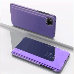 For OPPO Realme C11 Plated Mirror Horizontal Flip Leather Case with Holder(Purple Blue) (OEM)