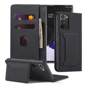For Samsung Galaxy Note20 5G Strong Magnetism Shockproof Horizontal Flip Liquid Feel Leather Case with Holder & Card Slots & Wallet(Black) (OEM)