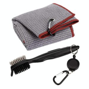 Hook Towel + Club Cleaning Brush Golf Cleaning Set(Grey) (OEM)