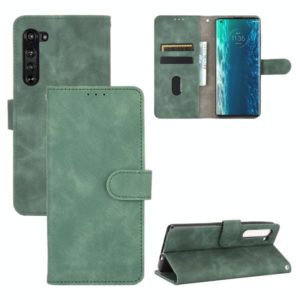 For Motorola Moto Edge Solid Color Skin Feel Magnetic Buckle Horizontal Flip Calf Texture PU Leather Case with Holder & Card Slots & Wallet(Green) (OEM)