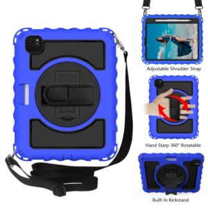 For iPad Pro 11 (2020) PC + Silicone Shockproof Combination Tablet Case with 360 Degree Rotating Holder & Handle(Blue) (OEM)