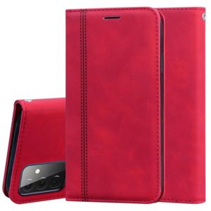 For Samsung Galaxy A72 5G / 4G Frosted Business Magnetic Horizontal Flip PU Leather Case with Holder & Card Slot & Lanyard(Red) (OEM)