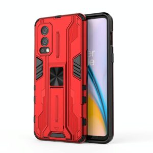For OnePlus Nord 2 5G Supersonic PC + TPU Shock-proof Protective Case with Holder(Red) (OEM)