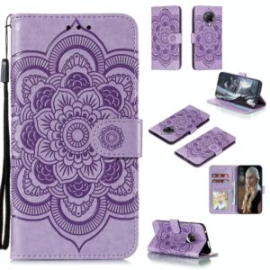For Xiaomi Redmi K30 Pro Mandala Embossing Pattern Horizontal Flip PU Leather Case with Holder & Card Slots & Walle & Lanyard(Purple) (OEM)