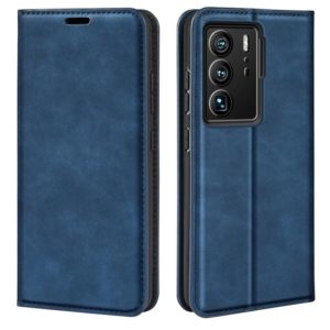 For ZTE Axon 40 Ultra Retro-skin Magnetic Suction Leather Phone Case(Dark Blue) (OEM)