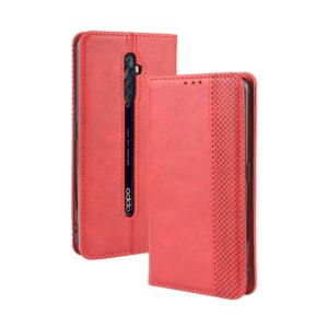 For Oppo Reno2 F/ Reno2 Z Magnetic Buckle Retro Crazy Horse Texture Horizontal Flip Leather Case with Holder & Card Slots & Photo Frame(Red) (OEM)