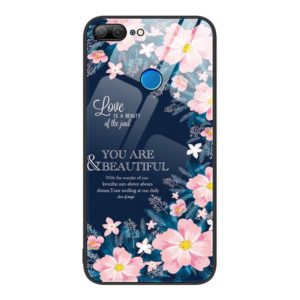For Honor 9 Lite Colorful Painted Glass Phone Case(Flower) (OEM)