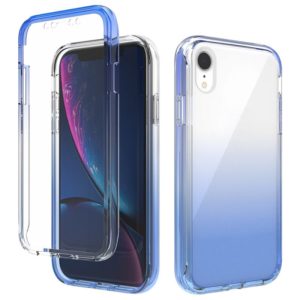 For iPhone XR Shockproof High Transparency Two-color Gradual Change PC+TPU Candy Colors Protective Case(Blue) (OEM)