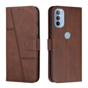 For Motorola Moto G31 / G41 Stitching Calf Texture Buckle Leather Phone Case(Brown) (OEM)