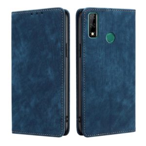 For Huawei Y8S RFID Anti-theft Brush Magnetic Leather Phone Case(Blue) (OEM)