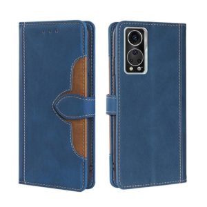 For ZTE Axon 30 5G Skin Feel Straw Hat Magnetic Buckle Leather Phone Case(Blue) (OEM)