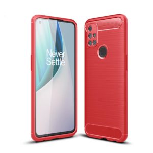 For OnePlus Nord N10 5G Brushed Texture Carbon Fiber TPU Case(Red) (OEM)