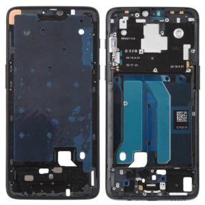 For OnePlus 6 Front Housing LCD Frame Bezel Plate with Side Keys (Frosted Black) (OEM)