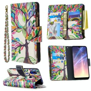 For Xiaomi Redmi 7 Colored Drawing Pattern Zipper Horizontal Flip Leather Case with Holder & Card Slots & Wallet(Tree) (OEM)