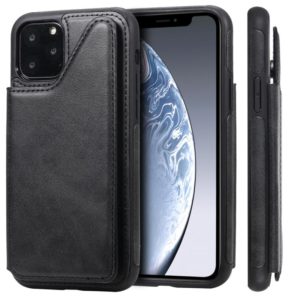 For iPhone 11 Pro Shockproof Calf Texture Protective Case with Holder & Card Slots & Frame(Black) (OEM)