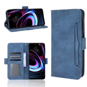 For Motorola Edge 2021 Skin Feel Calf Pattern Horizontal Flip Leather Case with Holder & Card Slots & Photo Frame(Blue) (OEM)