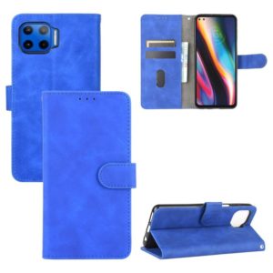 For Motorola One 5G / Moto G 5G Plus Solid Color Skin Feel Magnetic Buckle Horizontal Flip Calf Texture PU Leather Case with Holder & Card Slots & Wallet(Blue) (OEM)