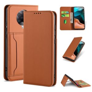 For Xiaomi Redmi K30 Pro / Poco F2 Pro Strong Magnetism Shockproof Horizontal Flip Liquid Feel Leather Case with Holder & Card Slots & Wallet(Brown) (OEM)