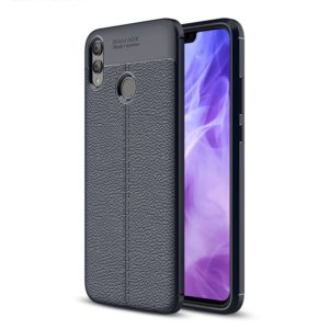 Litchi Texture TPU Shockproof Case for Huawei Honor 8X (Navy Blue) (OEM)