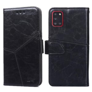 For Samsung Galaxy A31(EU Version) Geometric Stitching Horizontal Flip TPU + PU Leather Case with Holder & Card Slots & Wallet(Black) (OEM)