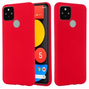 For Google Pixel 5A Solid Color Liquid Silicone Dropproof Full Coverage Protective Case(Red) (OEM)