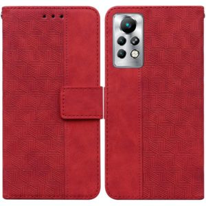 For Infinix Note 11 Pro / Note 11s Geometric Embossed Leather Phone Case(Red) (OEM)