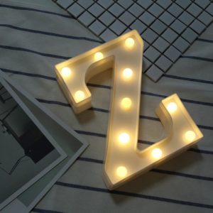 Alphabet Z English Letter Shape Decorative Light, Dry Battery Powered Warm White Standing Hanging LED Holiday Light (OEM)
