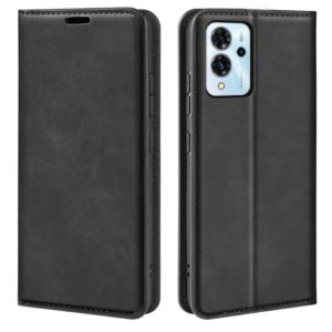For ZTE Blade V40 Pro Retro-skin Magnetic Suction Leather Phone Case(Black) (OEM)