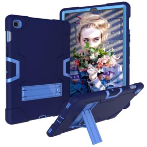 For Galaxy Tab S5e T720 Contrast Color Silicone + PC Combination Case with Holder(Navy Blue + Blue) (OEM)