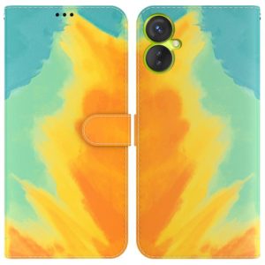For Tecno Spark 9 Pro Watercolor Pattern Horizontal Flip Leather Phone Case(Autumn Leaf Color) (OEM)
