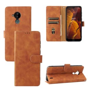 For Nokia C30 Solid Color Skin Feel Magnetic Buckle Horizontal Flip Calf Texture PU Leather Case with Holder & Card Slots & Wallet(Brown) (OEM)