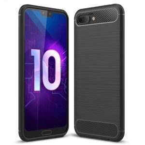 Brushed Texture Carbon Fiber Shockproof TPU Case for Huawei Honor 10(Black) (OEM)