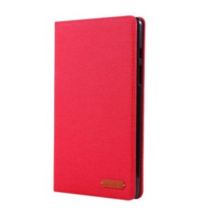 For Galaxy Tab A8.0 T290 / T295 (2019) Cloth Teature Horizontal Flip PU Leather Case with with Holder & Card Slots(Red) (OEM)