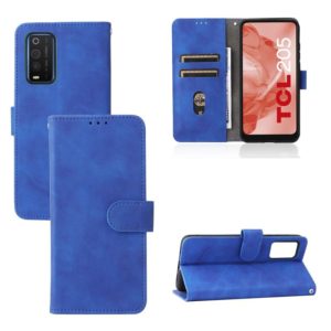 For TCL 205 Skin Feel Magnetic Buckle Leather Phone Case(Blue) (OEM)