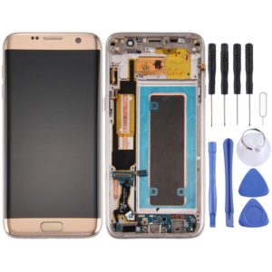 Original LCD Screen and Digitizer Full Assembly with Frame & Charging Port Board & Volume Button & Power Button for Galaxy S7 Edge / G935F(Gold) (OEM)